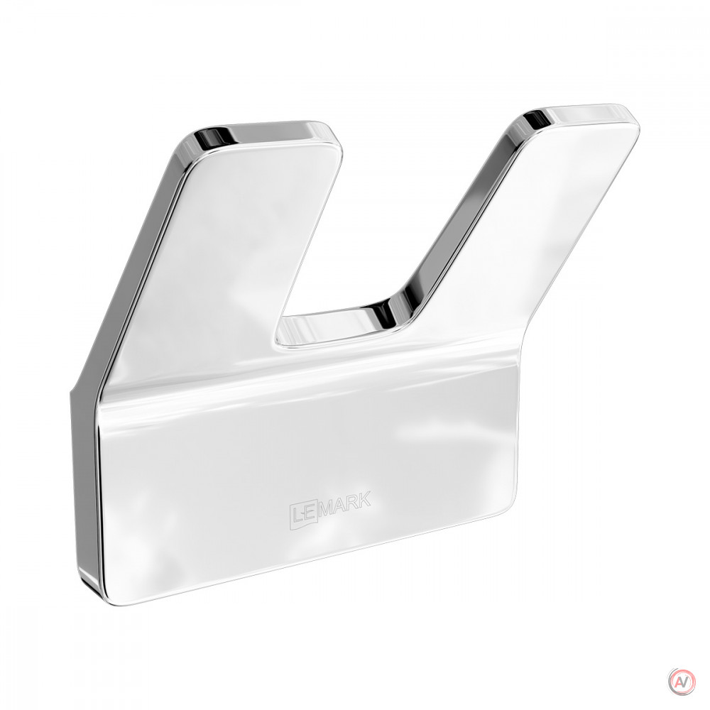 Крючок двойной Lemark SMOOTH LINE для полотенец и халатов, хром